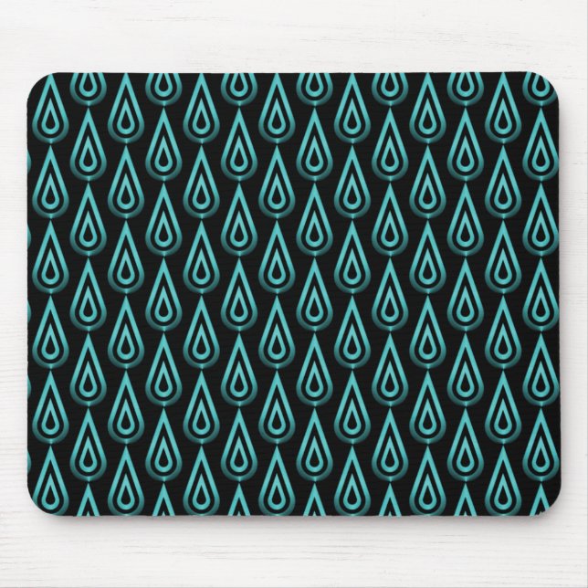 Vibrant Teal Flickering Flames Mousepad Musmatta (Framsidan)