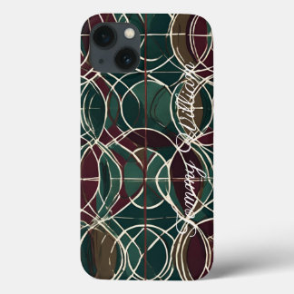 Vibrant Teal och Mustard Geometric Mönster