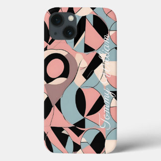 Vibrant Teal och Mustard Geometric Mönster