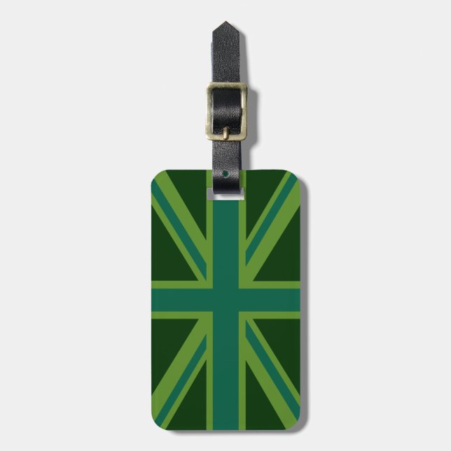 Vibrant Teal Union Jack Bagagebricka (Vertikal Framsida)
