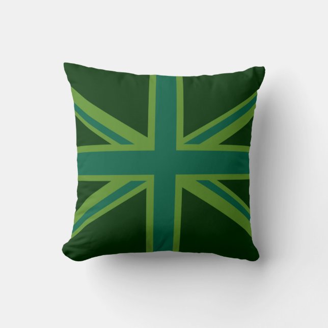 Vibrant Teal Union Jack Kudde (Framsida)