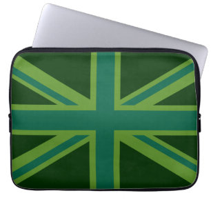 Vibrant Teal Union Jack Laptop Sleeve