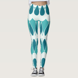 Vibrant teal vit klassisk "Ratti_Kreativ_Arts" Leggings