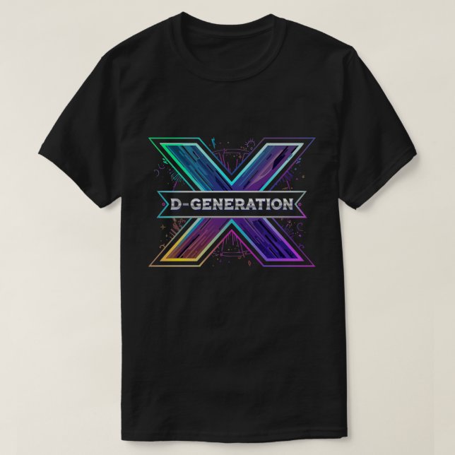 Vibrant Tecknad Stil DX-Logotyp för Trendig T Shirt (Design framsida)