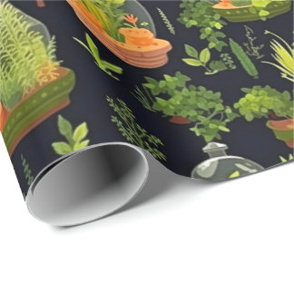 Vibrant terrarium Decoupage Wrapping Papper Presentpapper