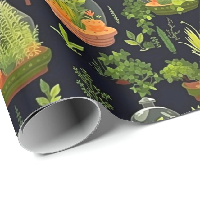Vibrant terrarium Decoupage Wrapping Papper Presentpapper (Rullad Hörn)