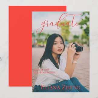 Vibrant Text and Photo Graduation Announcement
