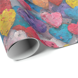 Vibrant texturerad hjärt Gift Wrap - fet Kärlek Presentpapper