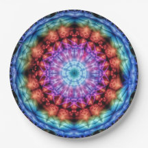 Vibrant Tie Dye Kaleidoscope Rainbow Mandala