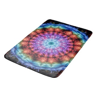 Vibrant Tie Dye Kaleidoscope Rainbow Mandala Badrumsmatta