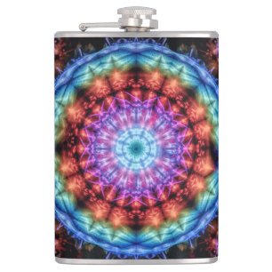 Vibrant Tie Dye Kaleidoscope Rainbow Mandala Fickplunta