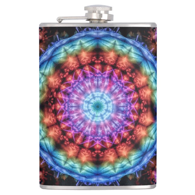 Vibrant Tie Dye Kaleidoscope Rainbow Mandala Fickplunta (Framsidan)