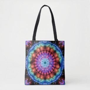 Vibrant Tie Dye Kaleidoscope Rainbow Mandala Tygkasse