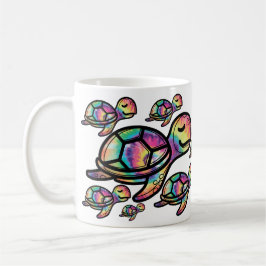Vibrant Tie Dye Sea Turtle Kaffemugg