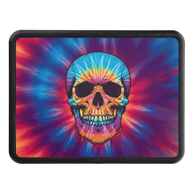 Vibrant Tie-Dye Skullsläpshål Dragkroksskydd (Framsidan)