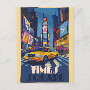 Vibrant Times Square: NYC-Vintage Vykort