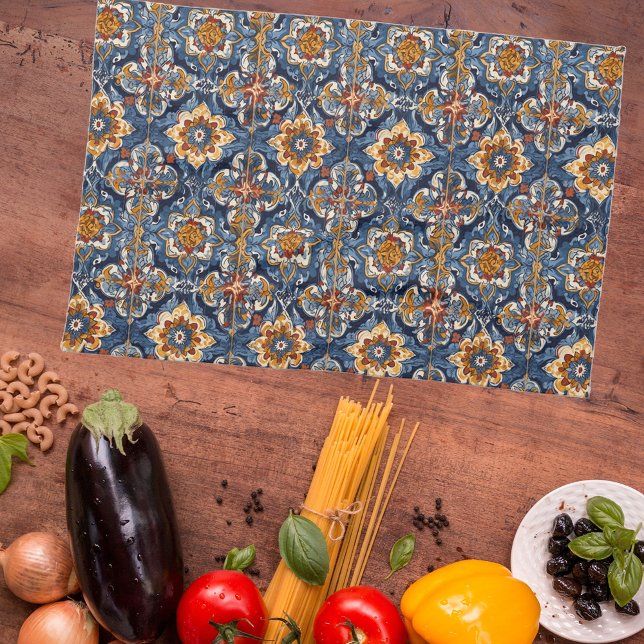 Vibrant traditionell mexikansk talavera-plattor kökshandduk (Skapare uppladdad)