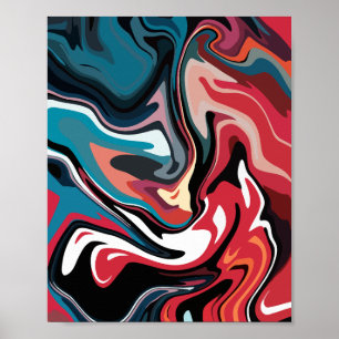 Vibrant trådlöshet av fet kontraserande Färg Poster