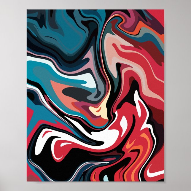 Vibrant trådlöshet av fet kontraserande Färg Poster (Framsidan)