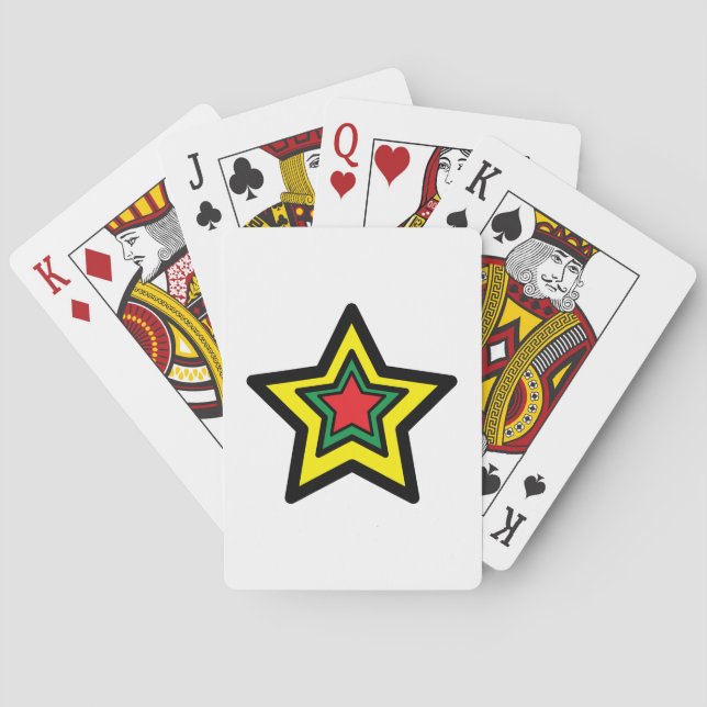 ⭐ Vibrant tre stjärnor-uppspelningskort Casinokort (Baksidan)