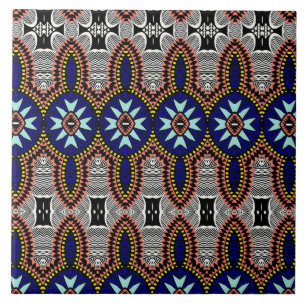 Vibrant Tribal mönster Kakelplatta