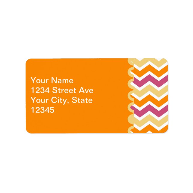 Vibrant Tribal ZigZag Adressetikett (Framsidan)