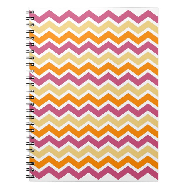 Vibrant Tribal ZigZag Anteckningsbok Med Spiral (Framsidan)