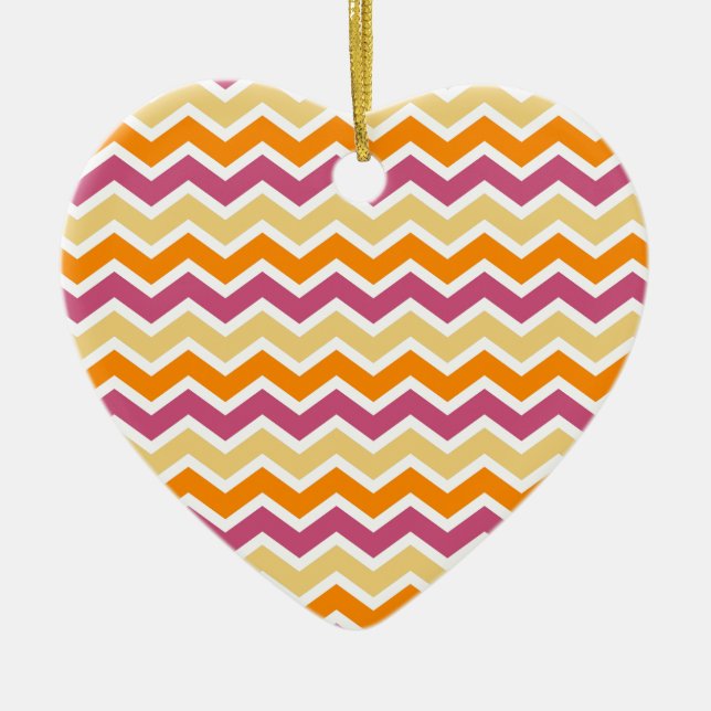 Vibrant Tribal ZigZag Julgransprydnad Keramik (Framsidan)