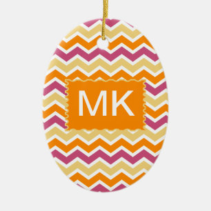 Vibrant Tribal ZigZag Julgransprydnad Keramik
