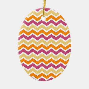 Vibrant Tribal ZigZag Julgransprydnad Keramik