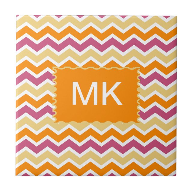 Vibrant Tribal ZigZag Kakelplatta (Framsidan)