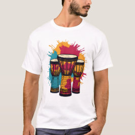 Vibrant Trio of Djembe Drums T Shirt