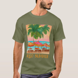 Vibrant Tropical Beach Pub Sunset Sommsäsong T Shirt