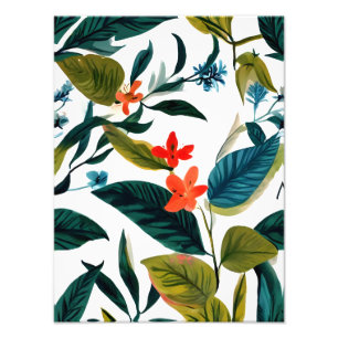 Vibrant Tropical Blommigt Art - A Stänk i Paradise Fototryck