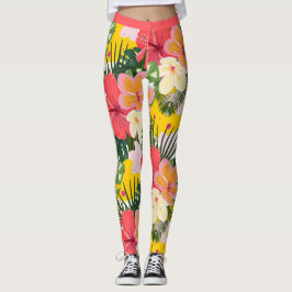 Vibrant Tropical Blommönster Leggings