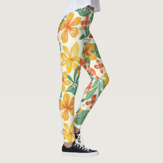 Vibrant Tropical Blommönster Leggings