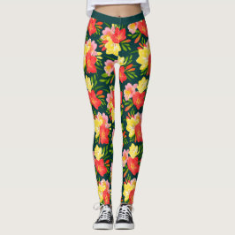 Vibrant Tropical Blommönster Leggings