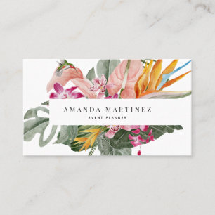 Vibrant Tropical Floral Social Media Visitkort