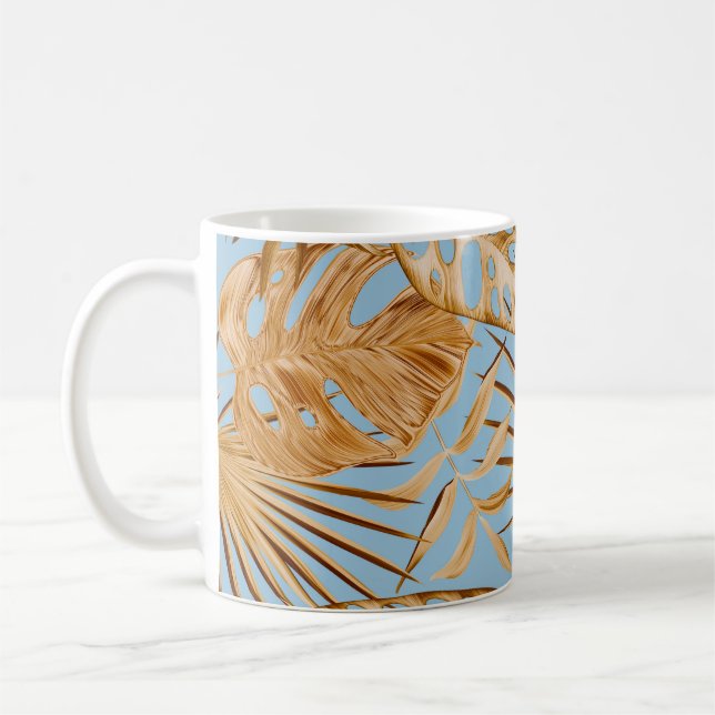 Vibrant Tropical Flowers: Colorful Seamless. Kaffemugg (Vänster)
