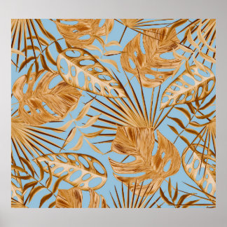 Vibrant Tropical Flowers: Colorful Seamless. Poster