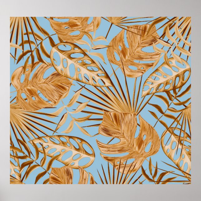 Vibrant Tropical Flowers: Colorful Seamless. Poster (Framsidan)