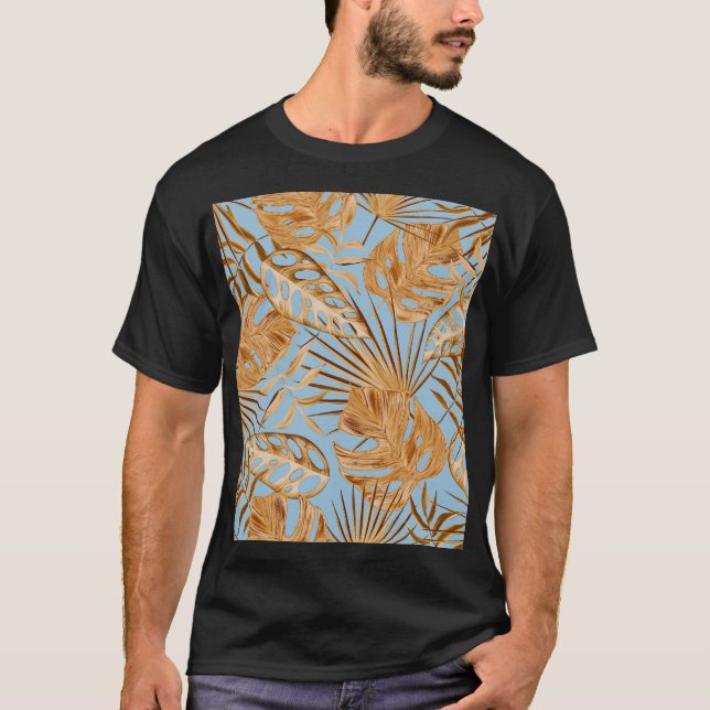 Vibrant Tropical Flowers: Colorful Seamless. T Shirt (Framsida)