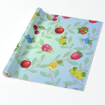 Vibrant Tropical Fruit Summer Gift Wrapping Papper