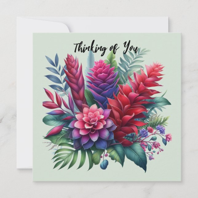 Vibrant Tropical Ginger Flowers Card Kort (Framsida)