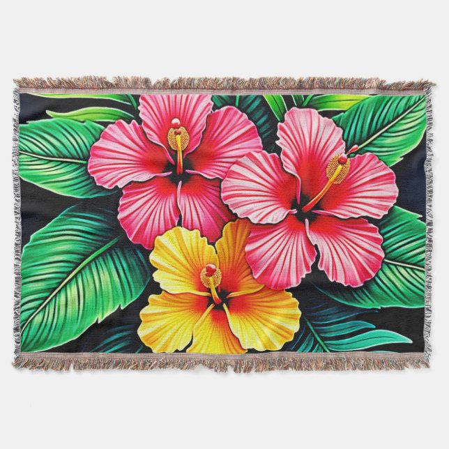 Vibrant Tropical Hibiscus Art Filt (Framsidan)
