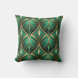 vibrant tropical leaves and orange flowers kudde