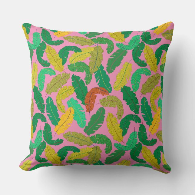 Vibrant Tropical Löv Cushion Bright Rosa Bakåt Kudde (Framsida)