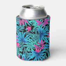 Vibrant Tropical Löv Mönster can Cooler