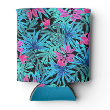 Vibrant Tropical Löv Mönster can Cooler