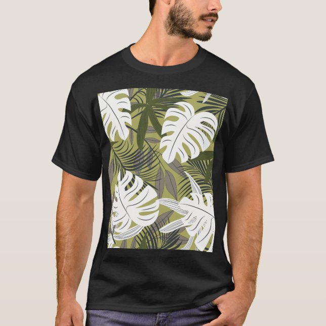Vibrant Tropical Löv Mönster T Shirt (Framsida)
